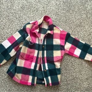DSG Pink and Blue Plaid Kids Jacket